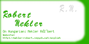 robert mekler business card